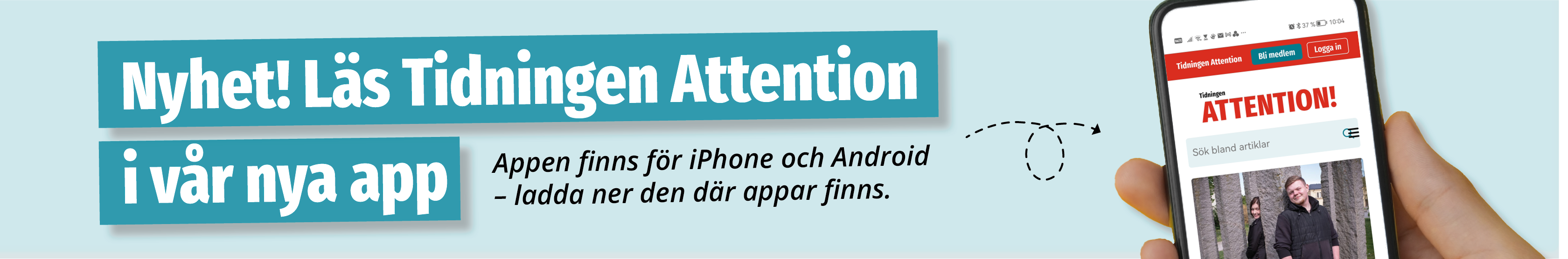 Annons för tidningen attention